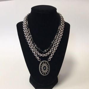 Sabika Medallion Necklace with 2 Row Necklace.